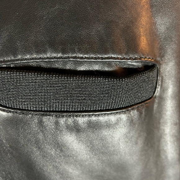 Knoles & Carter Italian lamp skin leather bomber jacket removable inner liner - Picture 3 of 15